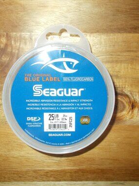 Seaguar Blue Label 100% Fluorocarbon Leader Fishing Line NEW 25lb 25yd